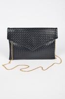 Braided Embossed Envelope Clutch