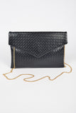 Braided Embossed Envelope Clutch