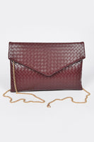 Braided Embossed Envelope Clutch