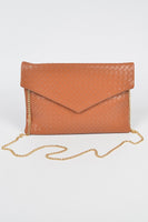 Braided Embossed Envelope Clutch