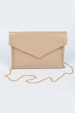 Braided Embossed Envelope Clutch