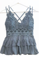 Cami Lace Ruffled Tank Top