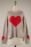 Beige Heart Sweater