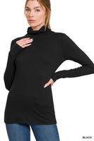 Microfiber mock neck