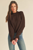 Cozy Choco Ruffle Sweater