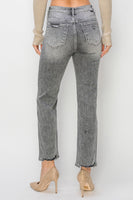 Risen Grey Straight Denim