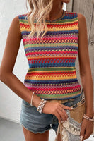 Wavy Patterned sleeveless sweater