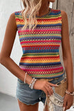 Wavy Patterned sleeveless sweater