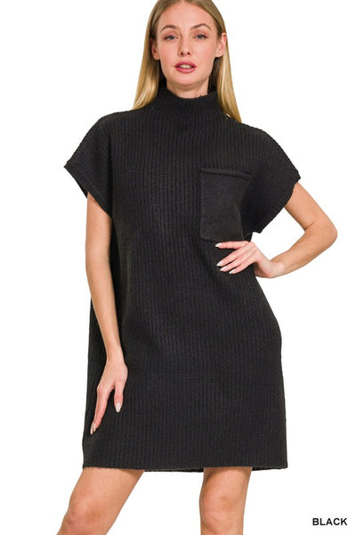 Mock neck sweater dress