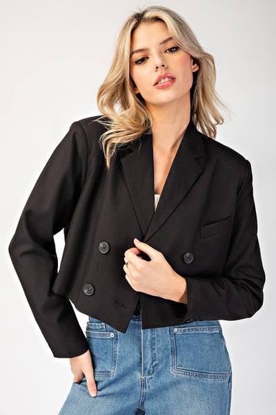 Double Breasted Crop Blazer