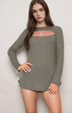 Peek-a-boo Olive top