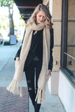 Oversized Two Pocket Tassel Scarf